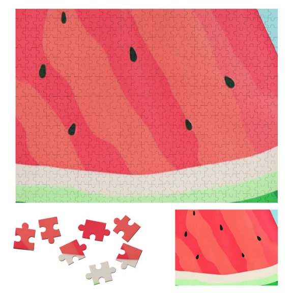 BCIIG Watermelon Slice Pop Art Wooden Jigsaw Puzzle Challenging Difficult Wood Puzzle for Adults Family Friends Gift 500 PCS