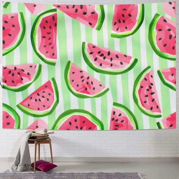 BCIIG  Watermelon Tapestry Photo Backdrop Summer Fresh Fruits Tapestries Wall Hanging for Bedroom Living Room College Dorm Home Decoration Curtain