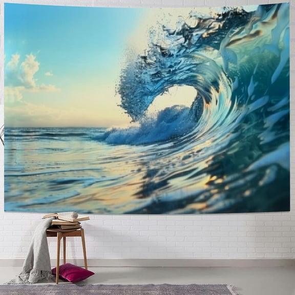 BCIIG Wave Ocean Sky Tapestry Wall Hanging Unique Style Graphic Tapestries Home Wall Decor Art for Living Room Bedroom Apartment Farmhouse Dorm 60x50inch