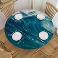 thumbnail image 1 of BCIIG Wave Round Table Cover Stain Resistant Washable Indoor Outdoor Tablecloth Kitchen Dining Wedding Parties 100% Polyester Fiber 46-50, 1 of 8