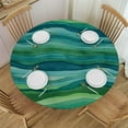 BCIIG Wave Round Table Cover Stain Resistant Washable Indoor Outdoor