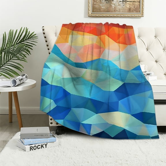 BCIIG Waves Blue Sky Buckminster Fuller Warm Lightweight Blanket Soft Fleece Blankets Throw Blanket for Living Rooms Sofa Decor Cow Gifts All Seasons 50x60in