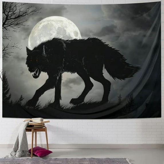 BCIIG Werewolf Tapestry Wolf Wall Hanging Party Decorations Home Decor For Bedroom Living Room Dorm