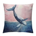 thumbnail image 1 of BCIIG Whale Ocean Sunset Graphic Decorative Cushion Throw Pillow Cover for Home Couch Living Room Bed Sofa Zipper Closure Summer Pillow Covers - 1PC 18x18in, 1 of 5
