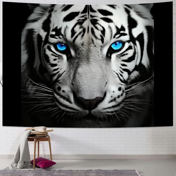 BCIIG White Tiger Tapestry Wall Hanging Unique Style Graphic Tapestries Home Wall Decor Art for Living Room Bedroom Apartment Farmhouse Dorm 40x60inch