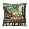thumbnail image 1 of BCIIG Wild and Free Cowboy Horses Desert Soft Throw Pillow Covers Retro Western Cowboy Cushion Cover Decor for Sofa Couch Bed 18x18 Inch, 1 of 5