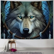 BCIIG Wolf Dream Catcher Fantasy Art Tapestry Wall Hanging Unique Style for Home Decor, Living Room, Bedroom, Apartment, Farmhouse, Dorm - 4 Sizes Available 40x30inch