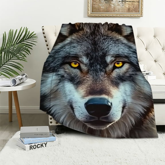 BCIIG Wolf Eyes Nose Warm Lightweight Blanket Soft Fleece Blankets Throw Blanket All Seasons Living Rooms Sofa Decor Cow Gifts Blanket Exquisite Gifts for All Seasons 60x80in