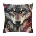 BCIIG Wolf Flower Dream Catcher Decorative Throw Pillow Cover for Home