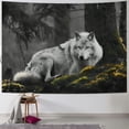 thumbnail image 1 of BCIIG  Wolf Wall Decor Forest Lone Wolf Fabric Tapestry Throw Dorm Bedroom Art Home Decor Tapestry Wall Hanging 40x60inch, 1 of 6