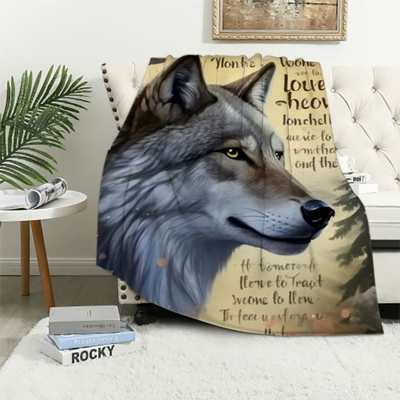 BCIIG Wolf blanket for girls daughter Wolf gifts Wolf throw blanket for couch sofa bed soft warm flannel fleece for kids adult 50x60in