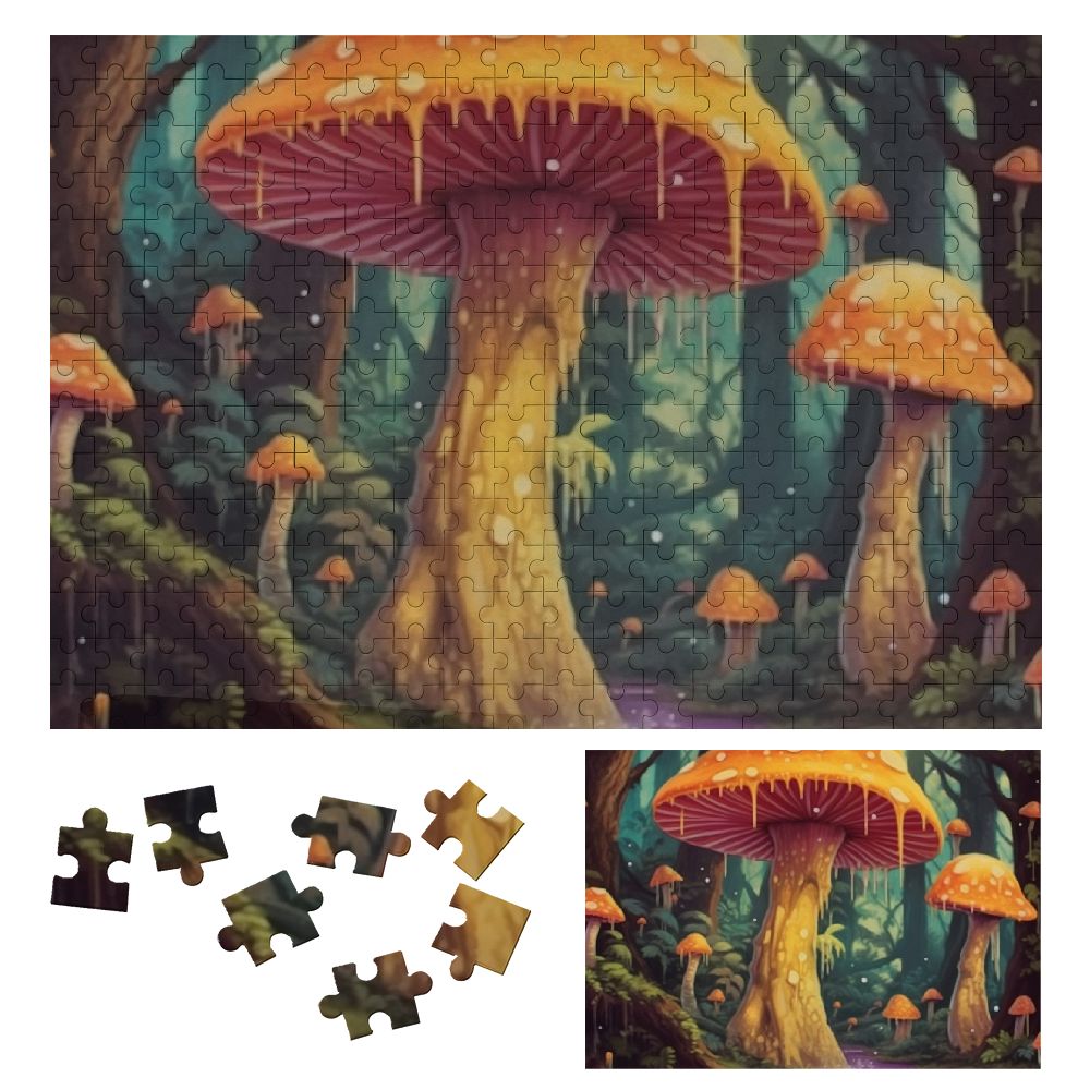 BCIIG Wooden Jigsaw Puzzle Mushrooms Fantasy Art Challenging Difficult ...