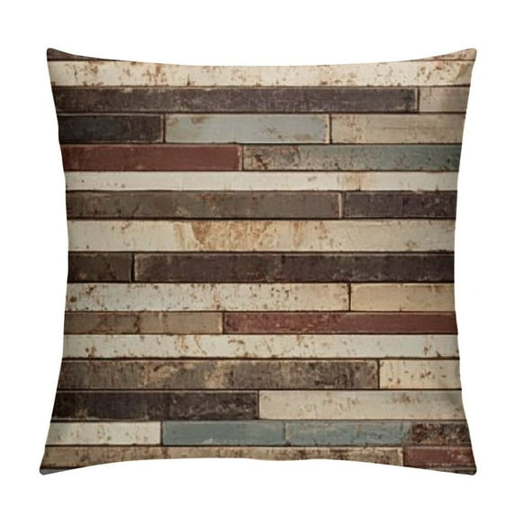 BCIIG Wooden Print Throw Pillow Cushion Cover, Wall Floor Textured Planks Panels Art Grain Cottage Lodge Hardwood Pattern, Decorative Square Accent Pillow Case, 12x12in