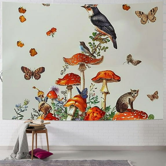BCIIG Woodland Animal Wall Stickers Mushroom Deer Fox Peel and Stick Wall Decals for Kids Bedroom Baby Nursery 60x50inch