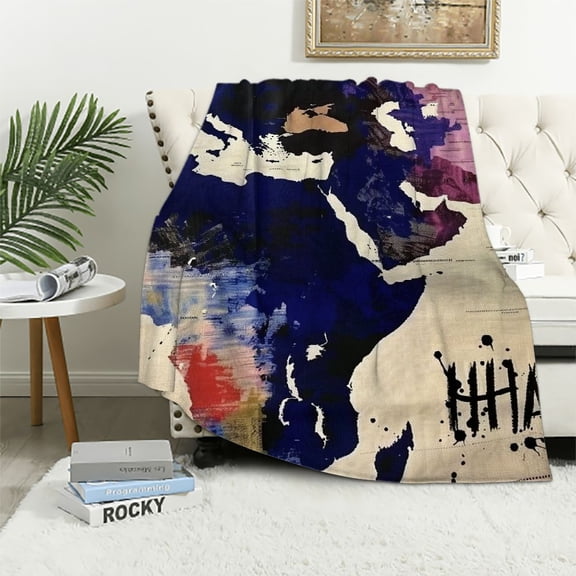 BCIIG World Map Country Names Warm Lightweight Blanket Soft Fleece Blankets Throw Blanket for All Seasons Sofa Decor Cow Gifts Blanket 40x50in