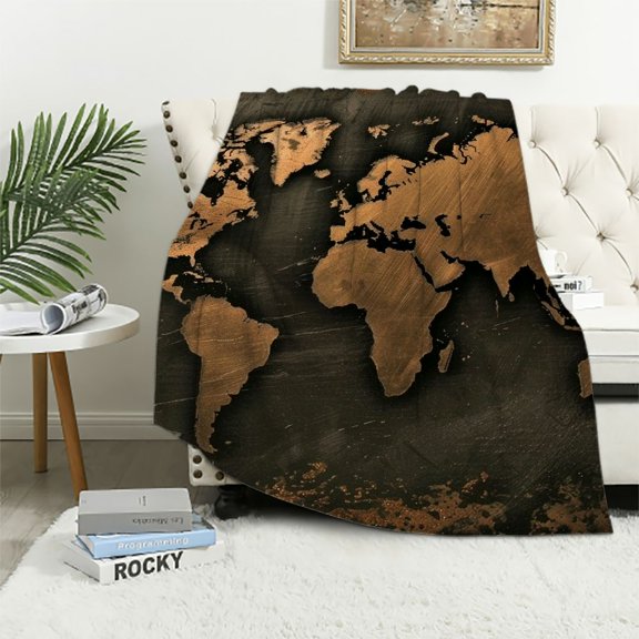 BCIIG World Map Warm Lightweight Flannel Blanket Soft Fleece Throw Blanket for All Seasons Sofa Decor Gifts All Seasons Exquisite 40x50in