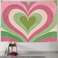 thumbnail image 1 of BCIIG  Y2K Heart Tapestry  2000s Pastel Pink Green Hippie Wall Decor Teen Girls Wall Hanging Home Bedroom Living Room Dorm Decoration Fabric Polyester, 1 of 6