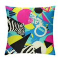 thumbnail image 1 of BCIIG Zebra Print Graphic Decorative Throw Pillow Cover for Home Couch Living Room Bed Sofa - Short Plush Material, Invisible Zipper Design, 1PC 12x12in, 1 of 5
