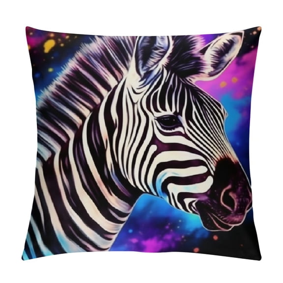BCIIG Zebra Stars Psychedelic Art Throw Pillow Cover 1PC 24x24in