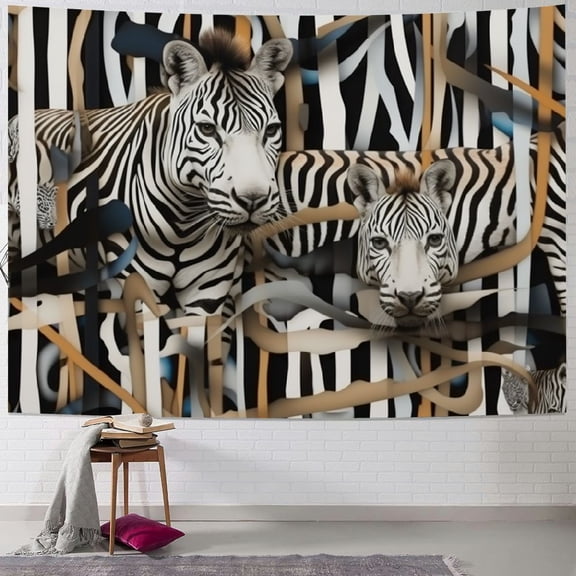 BCIIG Zebra Tapestry Wall Hanging Unique Style Graphic Tapestries Home Wall Decor Art for Living Room Bedroom Apartment Farmhouse Dorm 60x50inch