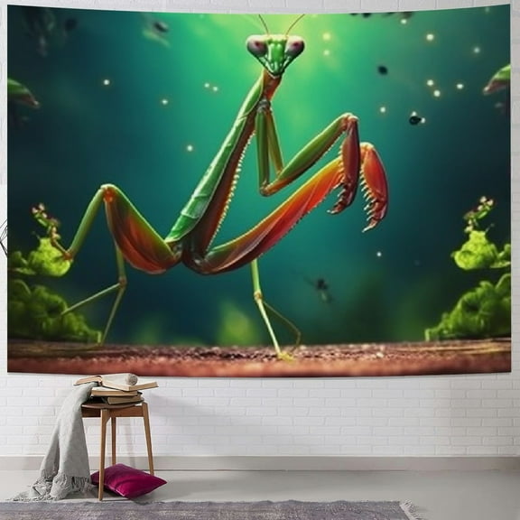 BCIIG Tapestry Tapestry Green Prayer Mantis Tapestry Wildlife Theme Wall Hanging Bedroom Living Room Microfiber Home Wall Decoration 40x30inch
