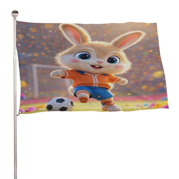 BCIIG range Jersey Bunny Decorative Flag, Garden Decoration Banner, Clear Print, Durable for Home Yard Porch, Outdoor Homeowners Collectors