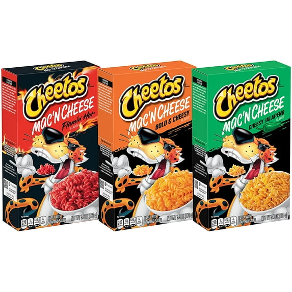 BCL Cheetos Mac 'N Cheese, 3 Flavor Variety Pack, (Bold & Cheesy, Flamin’ Hot, and Cheesy Jalapeno )-12 Count & CUSTOM Storage Carrier
