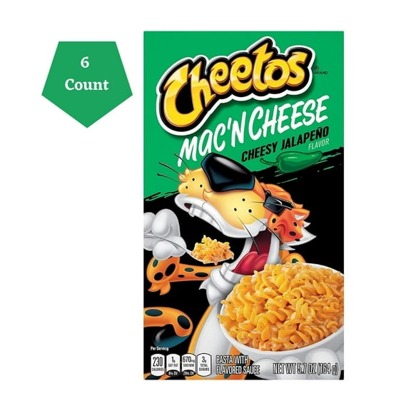 BCL Cheetos Mac 'N Cheese Cheesy Jalapeno Flavor Pack of 6, 5.7 oz. Boxes & CUSTOM Storage Carrier