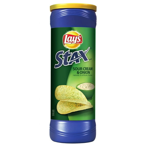 BCL Lay's Stax (6), Sour Cream & Onion, 5.5-Ounce Containers for Snacks and Appetizer & CUSTOM Storage Carrier