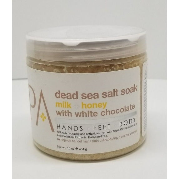 BCL Spa Dead Sea Salt Soak 16 oz 100% Organic (Milk + Honey with White Chocolate)