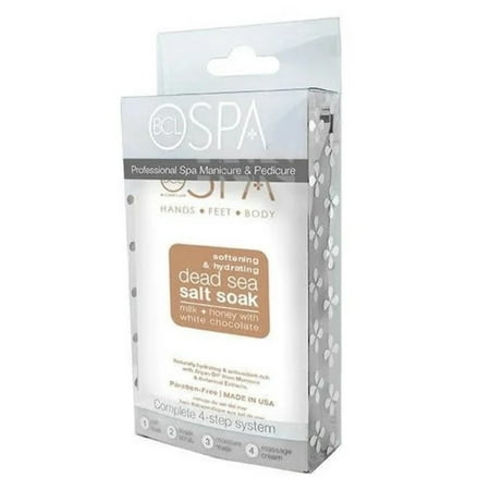 BCL Spa Manicure Pedicure Hands Feet Body Soak/Scrub/Mask/Cream Milk & Honey with White Chocolate 4ct