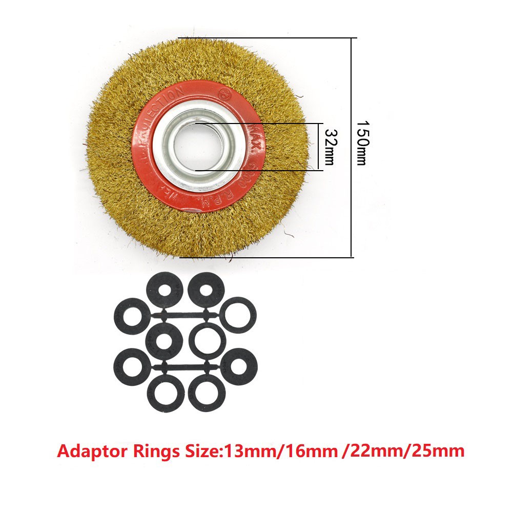 BCLONG 100/125/150/175/200mm Fine Wire Brush Wheel With Adaptor Rings