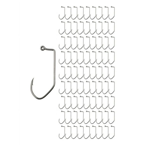 BCLONG 100pcs V Bend 90 Degree Aberdeen Offset Jig Fly Tying Strong Wire Fishing Hook