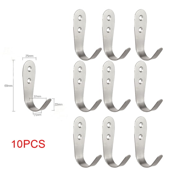 BCLONG 10XSolid Stainless Steel Wall Mount Single Hook Heavy Duty Rustproof Coat Hanger