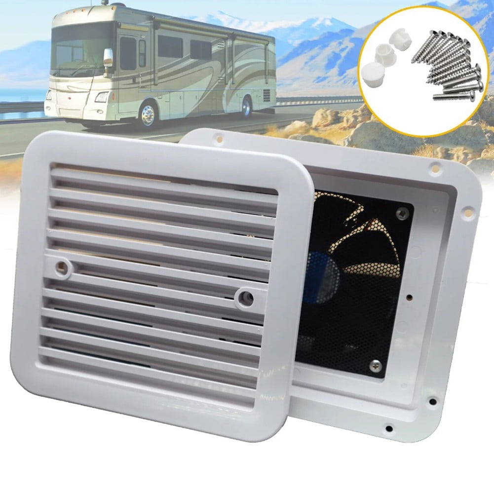 White 12V Silent Side Exhaust Air Fan for RVs and Trailers