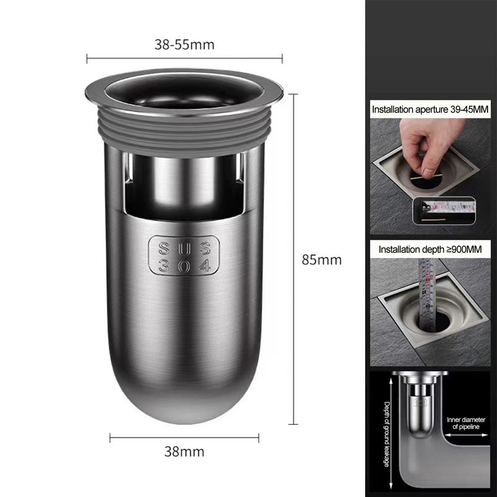 BCLONG 1pc Shower Floor Drain Backflow Preventer Sewer 304 Stainless ...