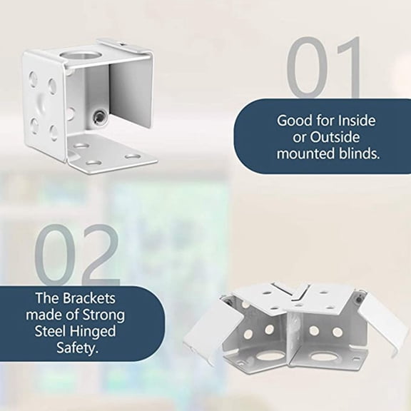 BCLONG 2x Blinds Headrail Bracket White Head Track End Cover Holder Mounting Bracket