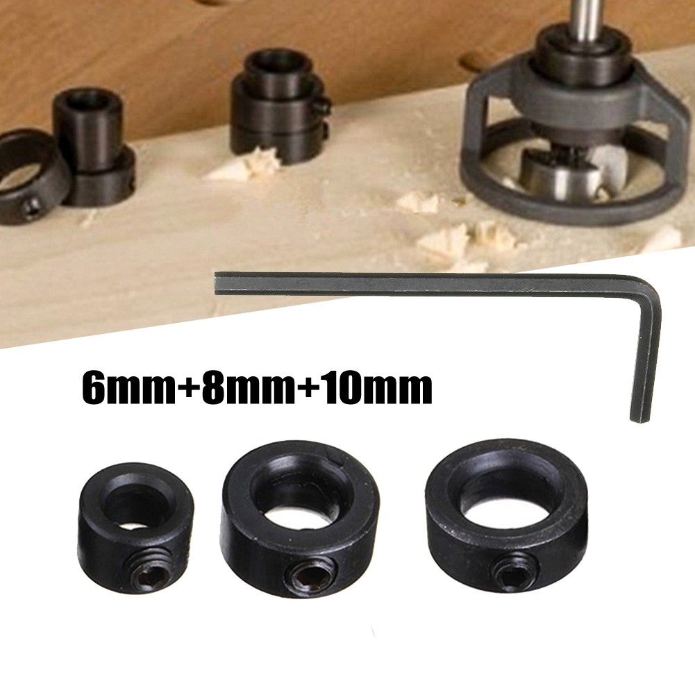 BCLONG 3Pcs Drill Stop Collar 6 8 10Mm Woodworking Drills Locator Drill