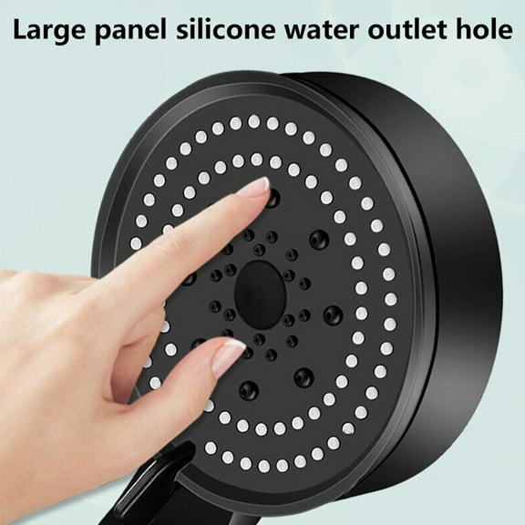 BCLONG 5 Mode Adjustable High Pressure Shower Head Spray Handheld Water Saving Black