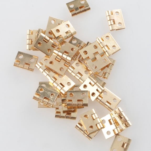 BCLONG 50pcs Mini Brass Hinge For Small Craft Door Box Accessories Gold 8*10mm