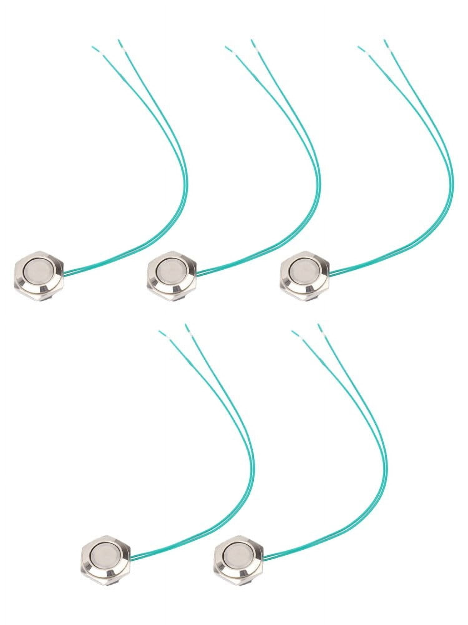 Metallic Reset Button BCLONG 5pcs Ultra-Short 12V~24V Momentary Self Reset Metal Push Button ...