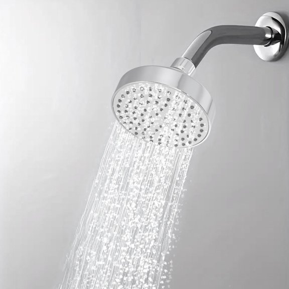 BCLONG Adjustable Rainfall Shower Head 4 inch Thickened High Pressure with Rubber Jets