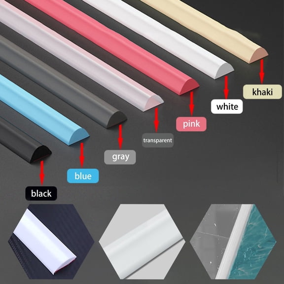BCLONG Bathroom Retention Water Barrier Strip Dry &Wet Separation Silicone Seal Strip