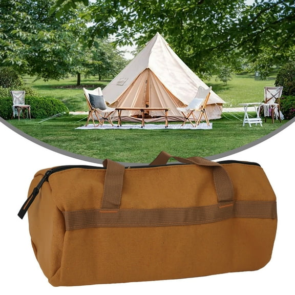 BCLONG Canvas Camping Tool Tent Peg Storage Bag Ground Nail Bag Hammer Rope Organizer