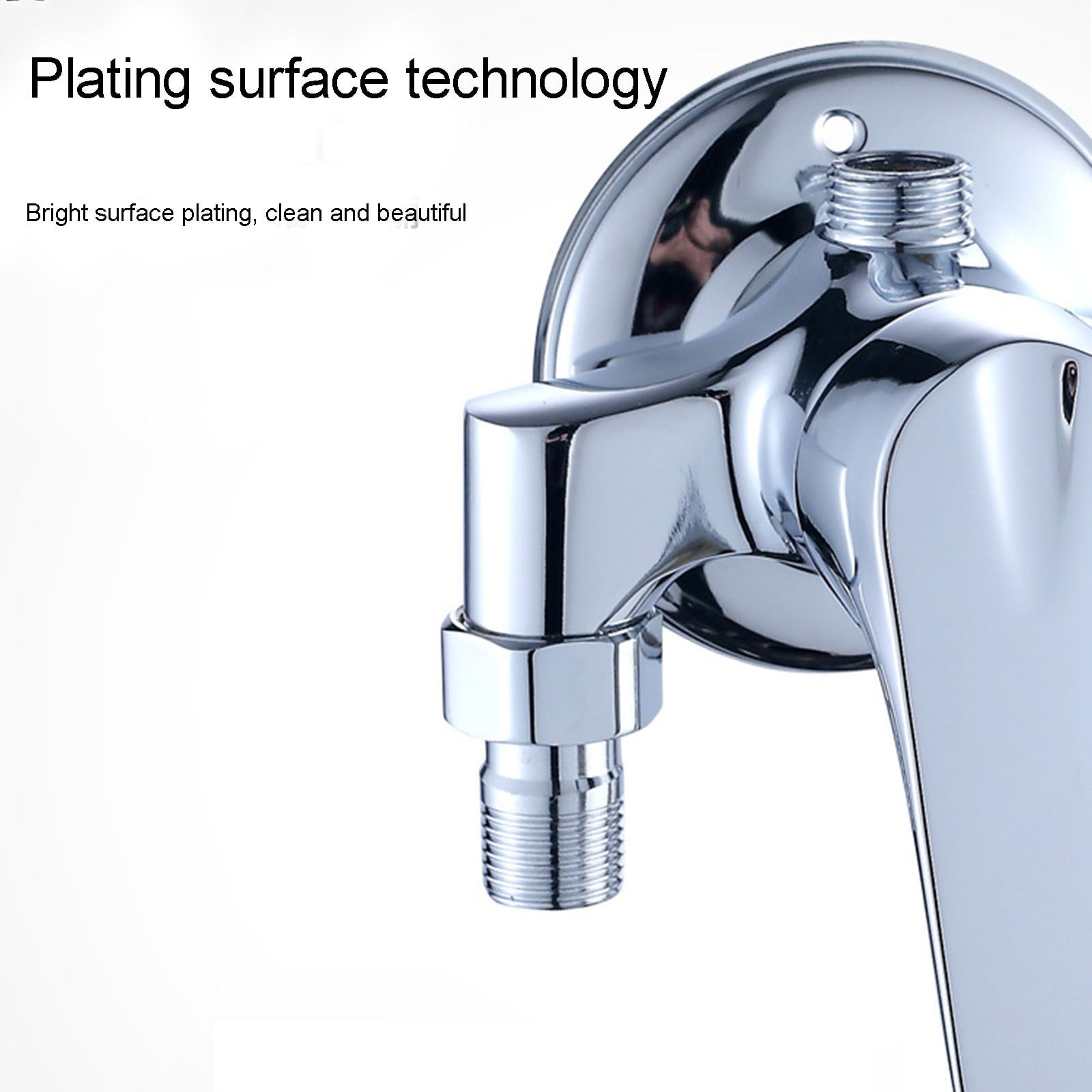 Chrome 4 Hole Bath Taps Set With Shower Head & Hose Hot & Cold Water