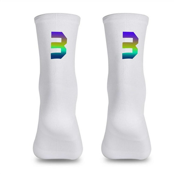 BCLONG Cycling Socks Digital Colorful Reflective Breathable Socks Sports Cycling Socks