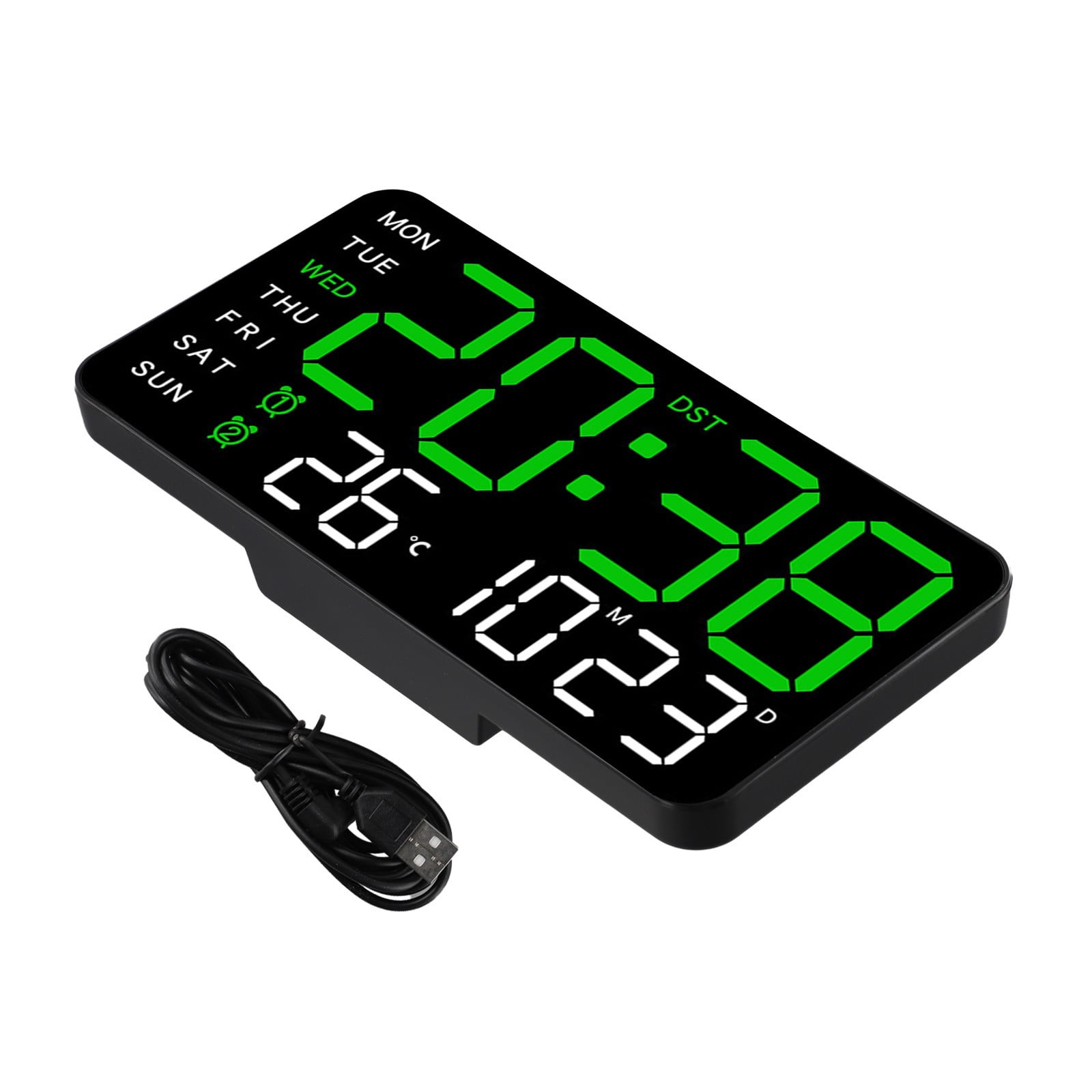 BCLONG Digital Wall Clock Temperature Date Week Display Table Alarm ...