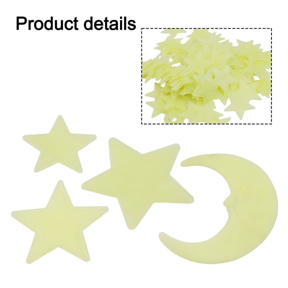BCLONG Glow In The Dark 200PCS Stars& 1PC Moon Wall Decal Stickers Kids Room Decor