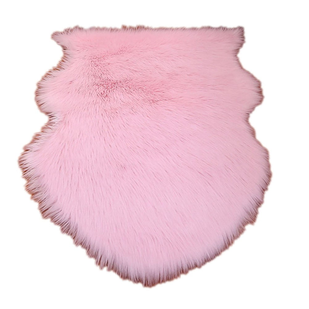 BCLONG Irregular Small Carpet Non Slip Imitation Wool Carpet Bedroom