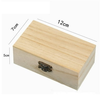  Large Wooden Box with Hinged Lid - Wood Storage Box
